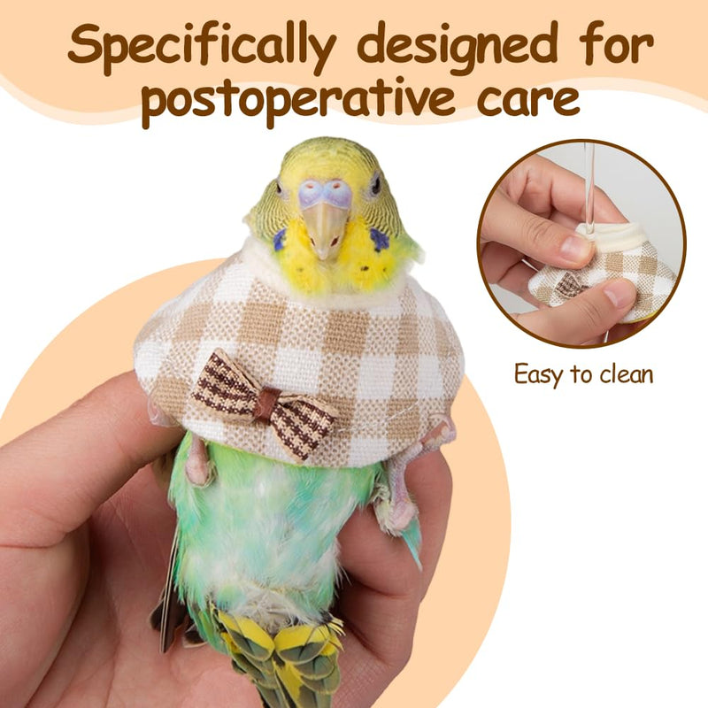 Parrot Anti-Bite Collar,4 PCS Adjustable Magic Sticker Parakeet Neck Protective Cones for Bird Budgerigars Lovebirds Cockatiels L