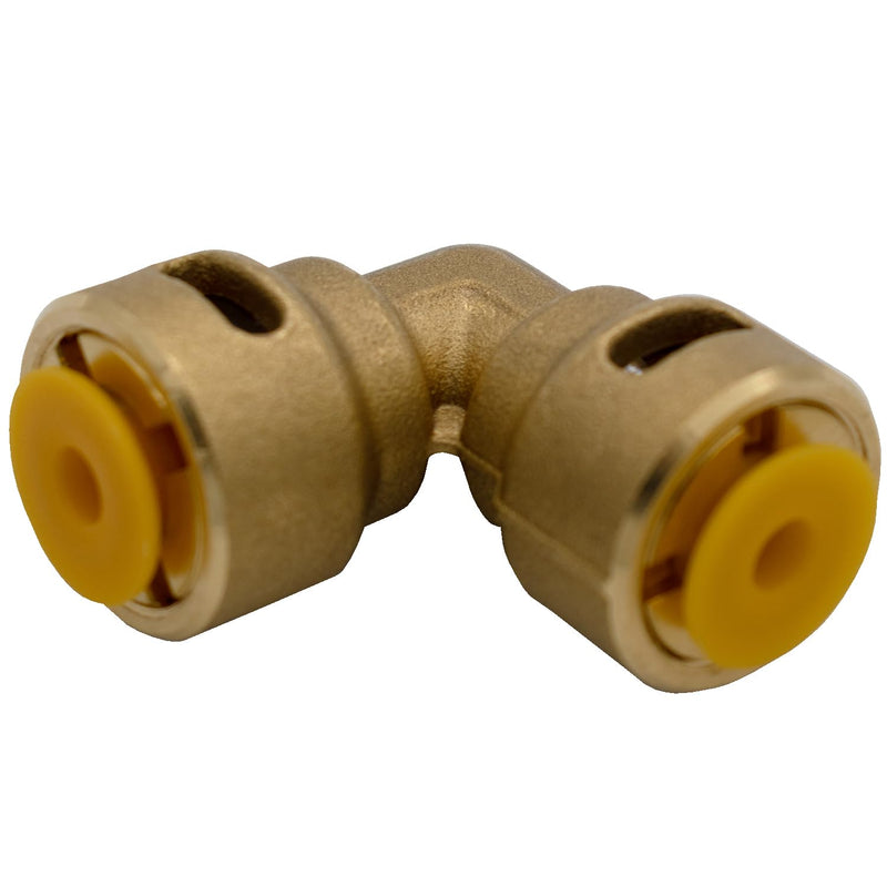 Supplying Demand SB1 3/8 Inch 90 Degree Elbow Quick Connect HVAC Brass Coupler Fitting (Pack of 2) 3/8 Inch (Pack of 2) 3/8" SB1 Elbow 90°