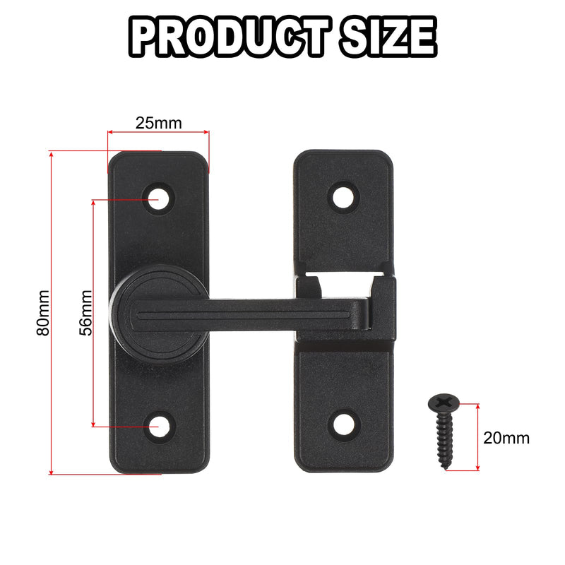 uxcell Barn Door Lock Latch, 180 Degree Sliding Barn Door Locks, Security Gate Latches for Barn, Gate, Garden, Cabinet, Closet, Window, Black