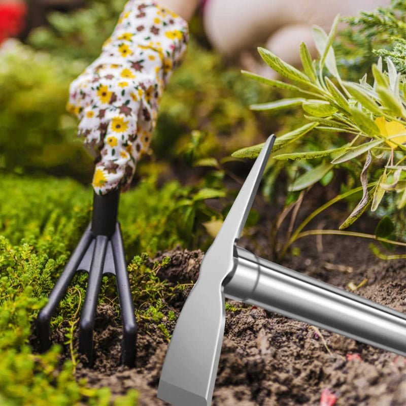 Yardwe Stainless Steel Garden Hoe 15.27X7.87In Heavy Duty Outdoor Gardening Tool for Weeding Digging Loosening Soil and Transplanting 58x20cm