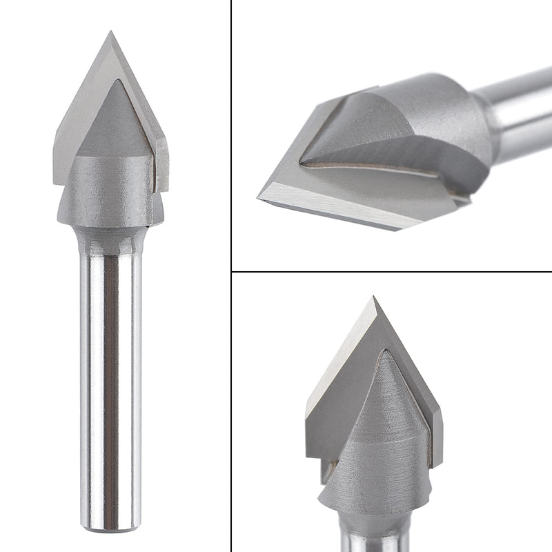 SpeTool Carbdie Tip V Groove CNC Engraving Bit Router Bit CNC Woodwork Tools 60 Deg 1/2 Inch Cutter with 1/4 Inch Shank 60°-D1/2"