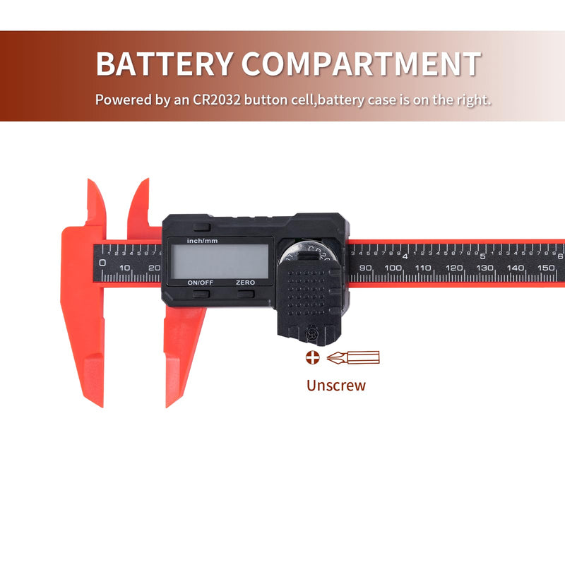 Digital Caliper 6 inch Digital Micrometer Caliper,ABS Body for Accurate Measurements with LCD Screen, Auto-Off Feature, Inch and Millimeter Conversion Enhanced ABS