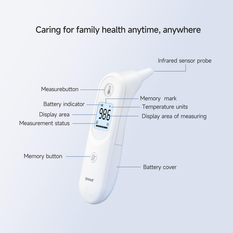 yuwell Thermometer, Digital Ear Thermometer for Adults, Babies, Toddlers and Kids – Fast, Gentle, and Accurate… YHT101