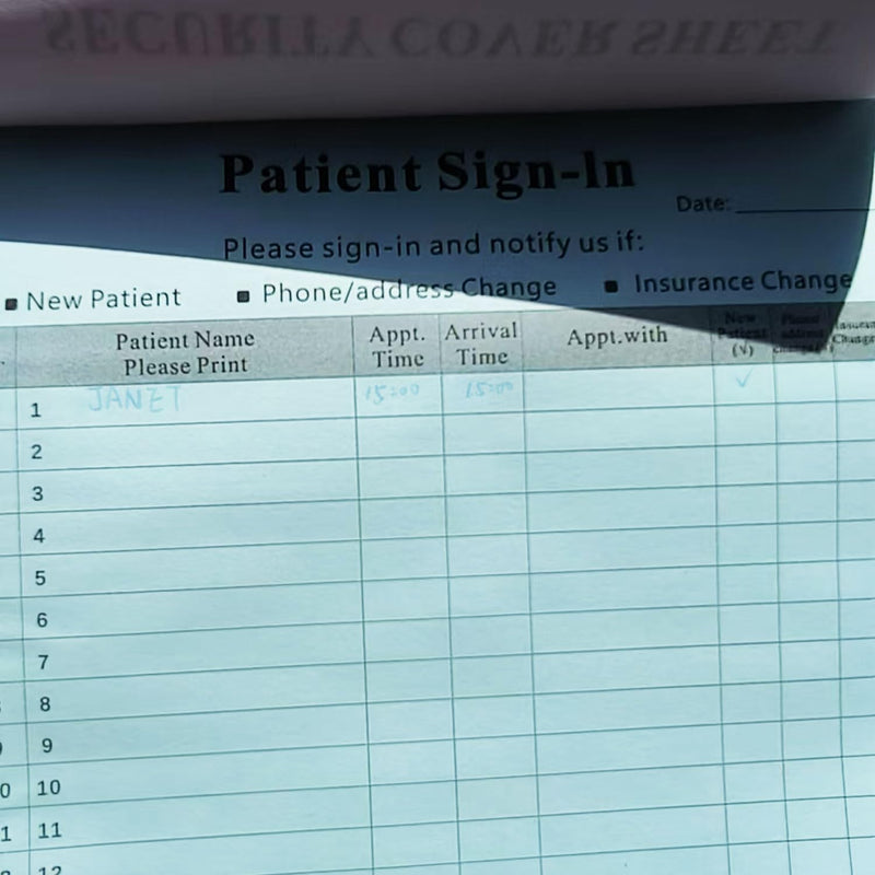 Patient Sign in Label Forms, Joyfulmap 25 Patient Sign in Sheets，25 Peel Off Adhesive Labels/Sheet, Compliant for Confidentially in All Medical Offices, Doctors, Clinic, Blue, 8-1/2" x 11"