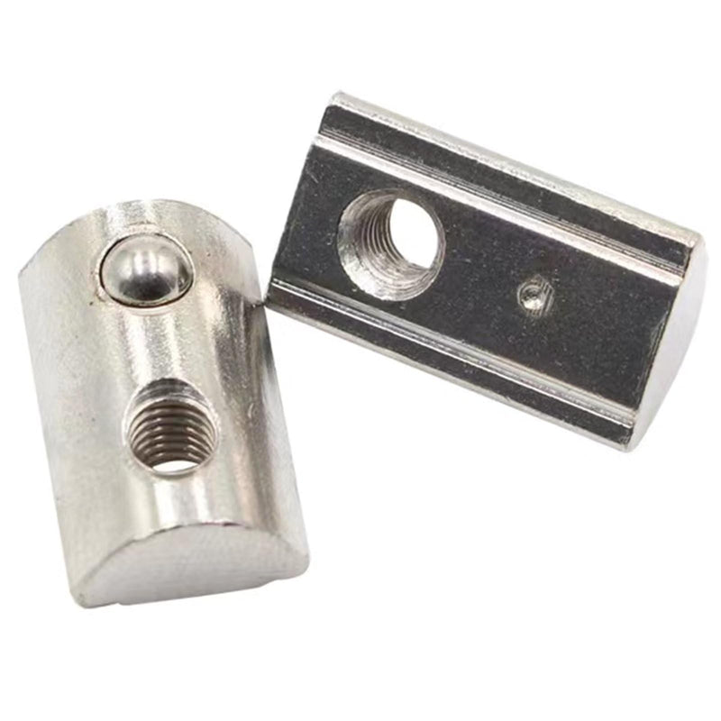 4040 Series M6 T Slot Half Round Nuts Roll-in Spring Ball Loaded Elastic Nuts Carbon Steel for European Standard 4040 Series Aluminum Extrusion Profile Rail with 8mm Slot for 3D Printer(M6,10 Pcs) 40-M6(10 Pcs）