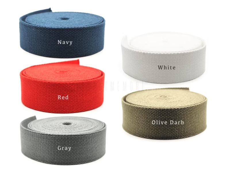 CRAFTMEMORE 1.5 Inches Heavy Cotton Webbing - Plain Weave Straps for Arts and Crafts, Luxury Bag Strap High Density Webbing (5 Yards, White) 1 1/2 Inch x 5 Yards