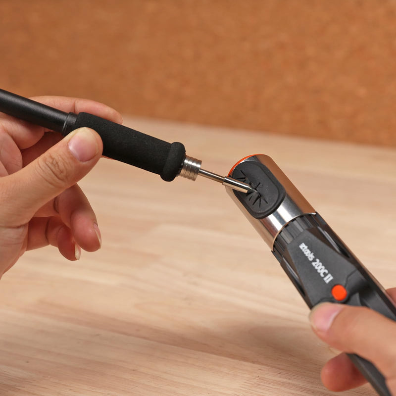 200C-II Soldering Tip Cleaner with 2 Cleaning Brushes, 1 Solder Residue Tool, Independent Power Button, Compact Soldering Iron Tip Cleaner Powered by Standard 9V Battery, Battery NOT Included
