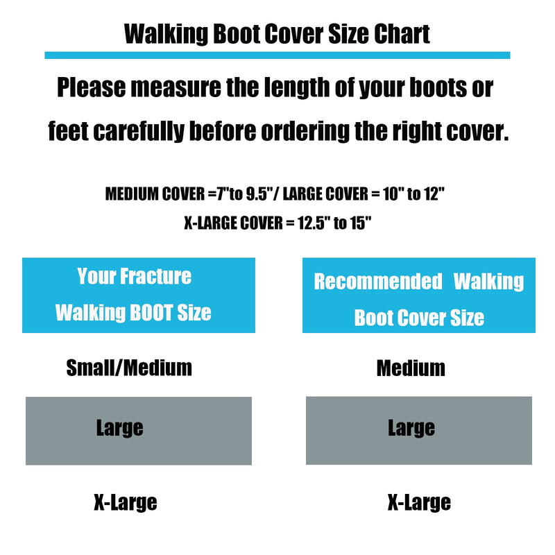 2 pcs Air Cam Walking Boot Covers, Fracture Medical Cast Boots Shoe Covers for Broken Foot Ankle Recovery With Waterproof Anti-slip and Washable (X-Large) X-Large