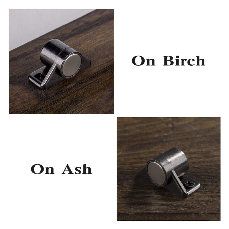 4 Pack Magnetic Cabinet Door Catch with Neodymium Magnet Cabinet Latch Magnetic Closure Hardware for Kitchen Cupboard and Closet Door Closing, Black Tone Gun Metal 4