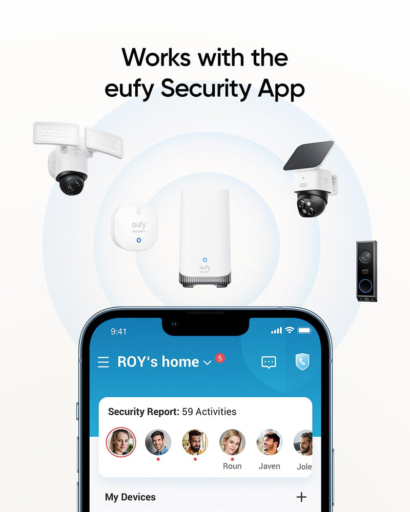 eufy Security Water and Freeze Sensor with Remote Alerts, IP65 Waterproof, 2-Year Battery Life, HomeBase Required, Compatible with HomeBase 2 and 3, Optional 24/7 Protection Service, App Control White