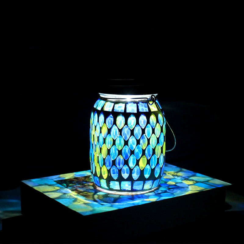 Mosaic Solar Lanterns Outdoor Hanging Lights, Garden Decor Christmas Gifts for Women Mom Grandma Halloween Decor Lights, Outdoor Waterproof Lights, Garden,Patio,Pathway & Yard Décor