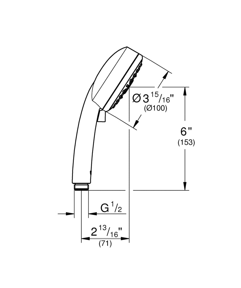 Grohe 27575002 Tempesta Cosmopolitan 2.5 GPM 4-Spray Hand Shower, Starlight Chrome