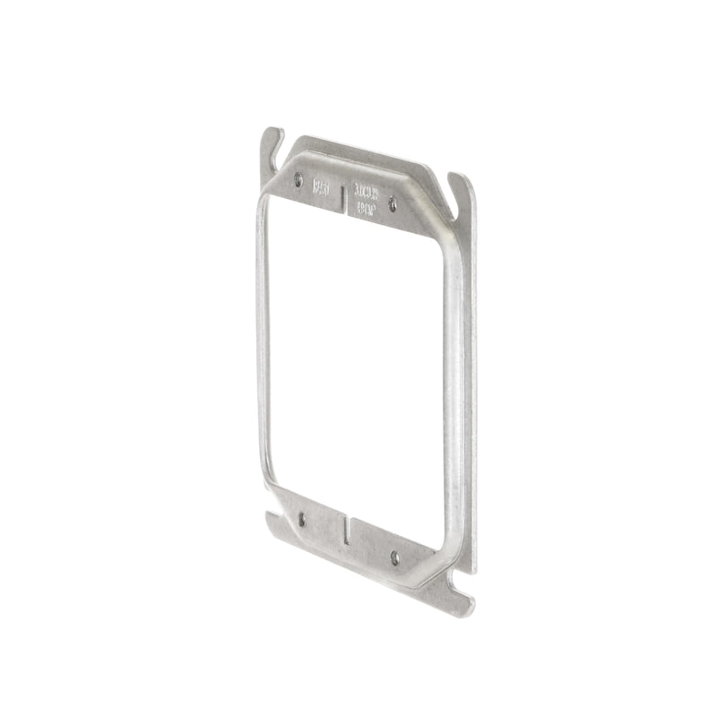 Hubbell-Raco 777 Raised 1/4-Inch, 4-Inch Square Mud-Ring for 2 Devices Gray