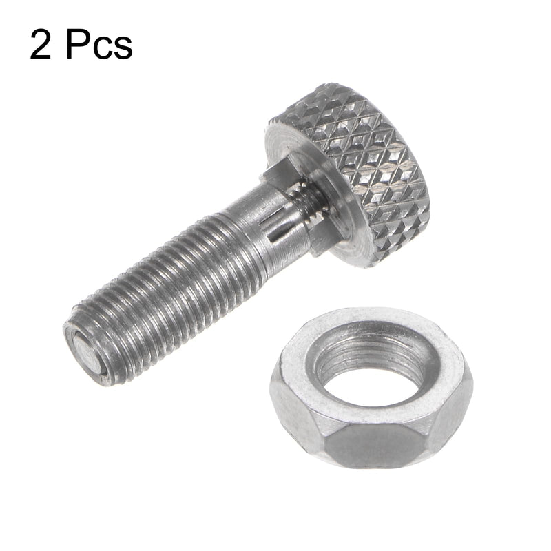 HARFINGTON 2Pcs Spring Plunger with Knurled Handle M5x0.5 Pin Dia.2.5mm Retractable Release Pins Stainless Steel Non-Locking Retractable Index Plunger for Industrial Equipment