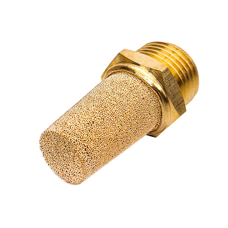 Beduan 3 Pcs Pneumatic Brass Exhaust Muffler Filter, 1/4" Male Thread Hex Sintered Silencer Air Line Fitting 1/4" NPT (3 Pcs)