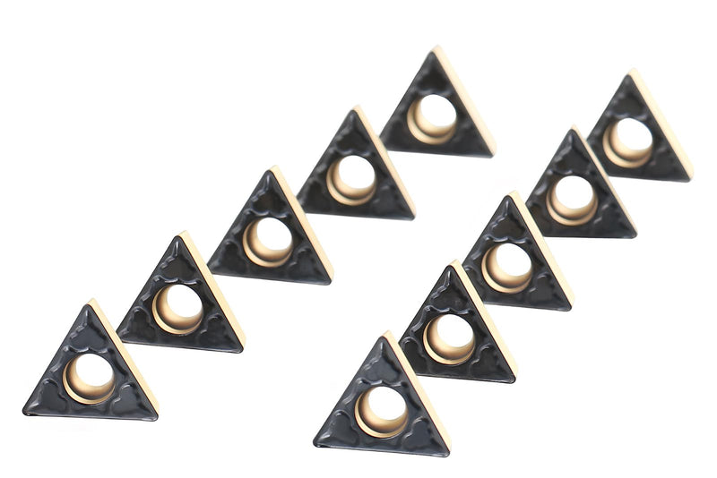 Accusize Industrial Tools Carbide Inserts, TCMT21.51-P3, 2224-1028 | CVD Coated, 1/4 in I.C, 3/32 in Thick, 0.110 in Hole, 1/64 in Radius, 10 Pcs/Box TCMT21.51, CVD Coating