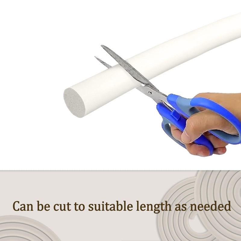 Storystore Backer Rod, 1/4" Diameter x 16.4' Length White EPDM Rubber Caulk Saver for Gaps and Weather Stripping Door Seal, Concrete Expansion Joint Filler