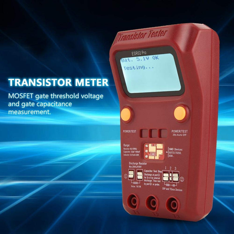 BSIDE ESR02 Pro Digital Transistor Tester,Transistor Inductor Capacitor Meter,LCD Multimeter Transistor Tester with SMD Chip for Diode Triode Resistor Transistor