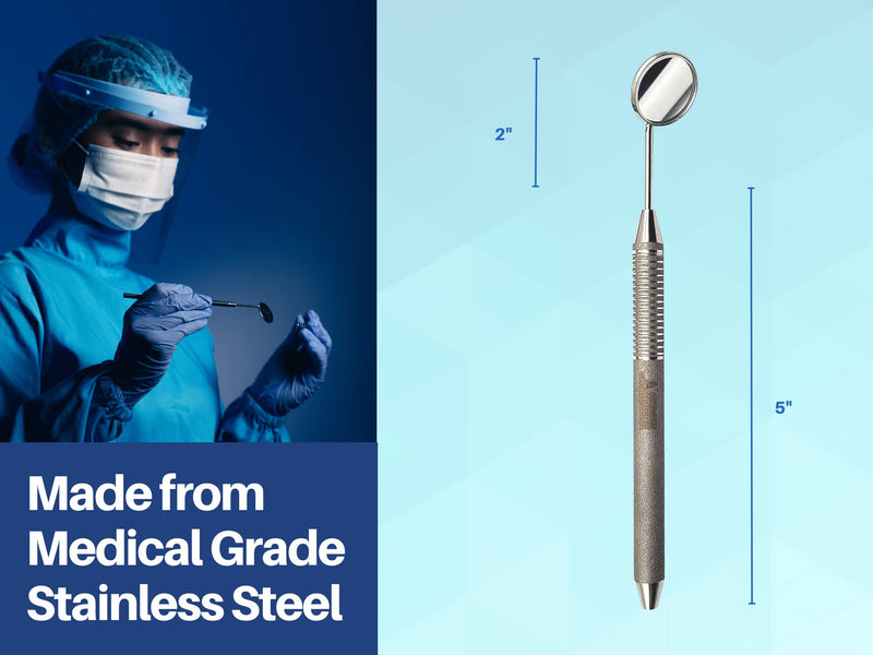 Dental Examination Set Mirror Probe Tweezers with Slip Resistant Surface | Dental Tools Dental Pick Oral Care Kit & Pet Oral Care Use | Stainless Steel Dental Hygiene Kit Set ARTMAN Brand 3