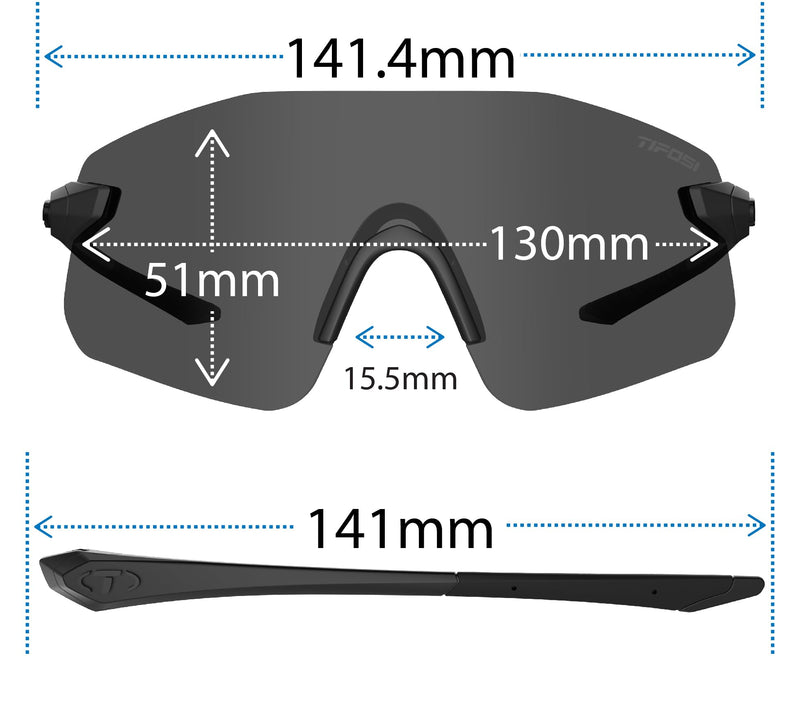 Tifosi Vogel SL Sport Sunglasses Men & Women - Ideal For Baseball, Cycling, Cricket, Golf, Hiking, Running Gloss Black, Smoke Green Mirror