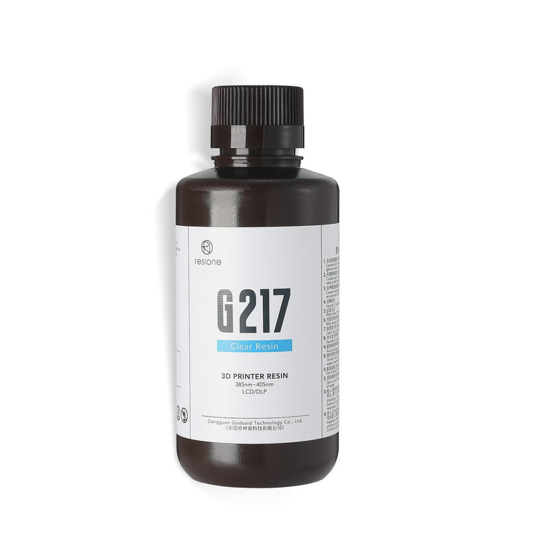 RESIONE 3D Printer Resin, G217 Clear ABS-Like Resin Non-Yellowing Tough Rigid Resin for DLP MSLA LCD 3D Printing (500g) 500g