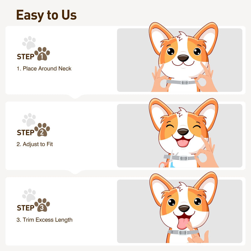 Flea and Tick Collar for Dogs 4 Packs,Dog Collars with Natural Essential Oils,Waterproof, Adjustable for Small Medium Large Dogs,Safe for Puppies (Gray)