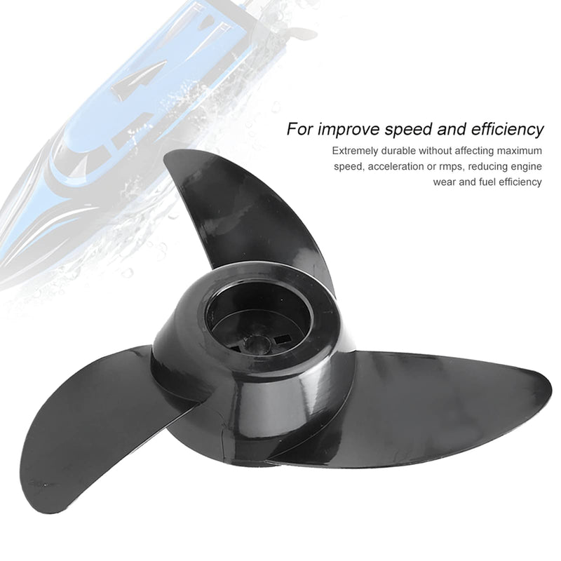 Fydun 12V24V Thicken Plastic, Thruster Fitting Outboard Motor Trolling Motor Propeller Electric 3 Propeller Accessory