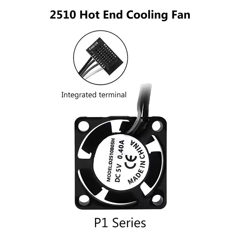 P1P/P1S Full Assembled Ceramic Hotend with Fan 0.4mm Hardened Steel Nozzle for 3D Printer Bambu Lab P1P/P1S Extruder Print Head Hot End Kit with Heater Cartridge Thermistor High Speed Printing For P1S P1P