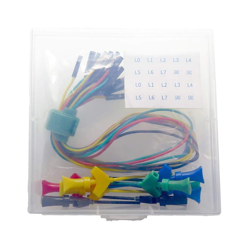 Goupchn 10PCS SMD IC Test Hook Clips with Silicone Jumper Wires Test Leads Kit for Logic Analyzer 5 Colors Five Colors