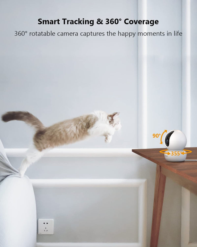 Imou 360° Security Camera Indoor with AI Human/Motion/Sound Detection, WiFi Camera Indoor Wireless 1080P for Pet/Dog/Baby, Smart Tracking, Siren, Night Vision, 2-Way Audio, Works with Alexa, 2 Pack SE 2Pack
