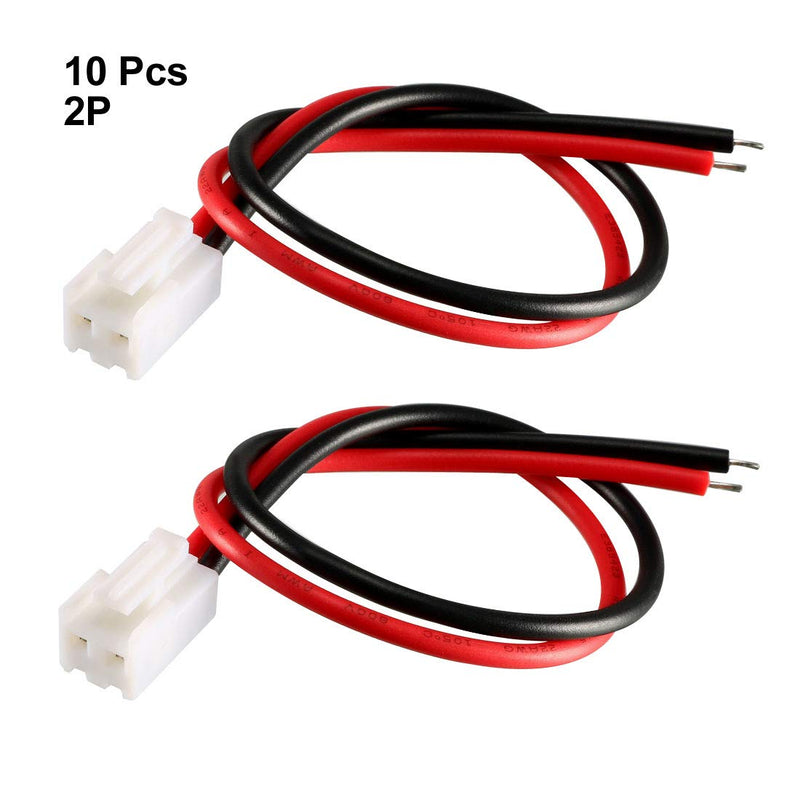 uxcell 10pcs 3.96mm Pitch Female Connector pole Header Wire Line 2P 20cm long