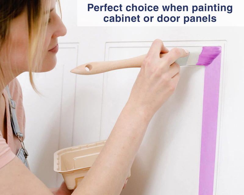 Zibra Triangle Paint Brush for Wall Corners, Doors, Cabinets and Detailed Molding, 1.25-inch, Artist Brush Triangle Brush