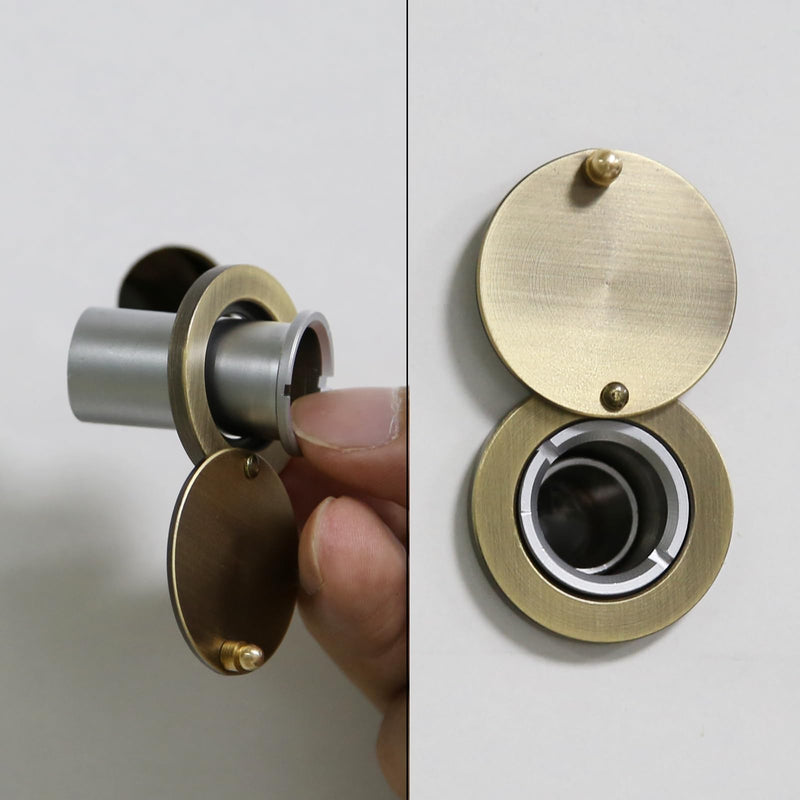 Peephole Cover, Solid Brass Privacy Door Viewer Cover with Double-Sided Self-Adhesive Tape for 5/8 inch Diameter Door Peephole (2, Gold) 2