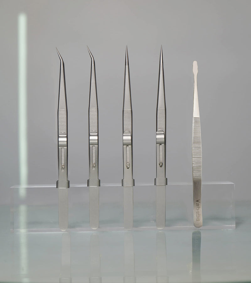Tweezers, 5Pcs Precision Tweezers Set - Anti - Static Stainless Steel Tweezers for Electronics, Jewelry Making, Medical and Laboratory Work, Craft, Model Building, Soldering, Watch, Car Repair, Etc