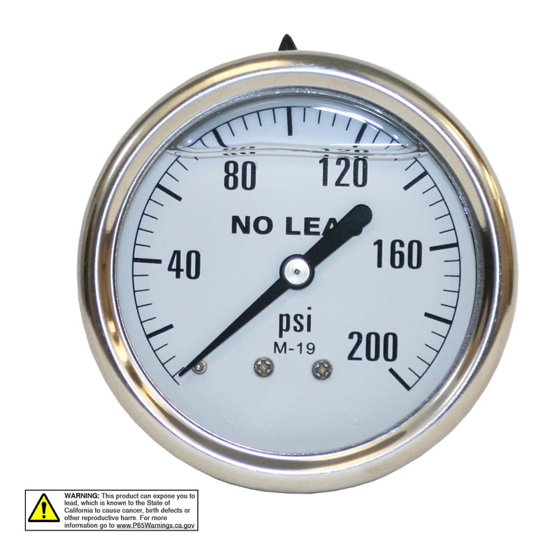 Merrill MFG 0~100 PSI Stainless Steel 1/4" NPT Liquid Filled Pressure Gauge WOG Water Oil Gas Center Back Mount… 100 PSI