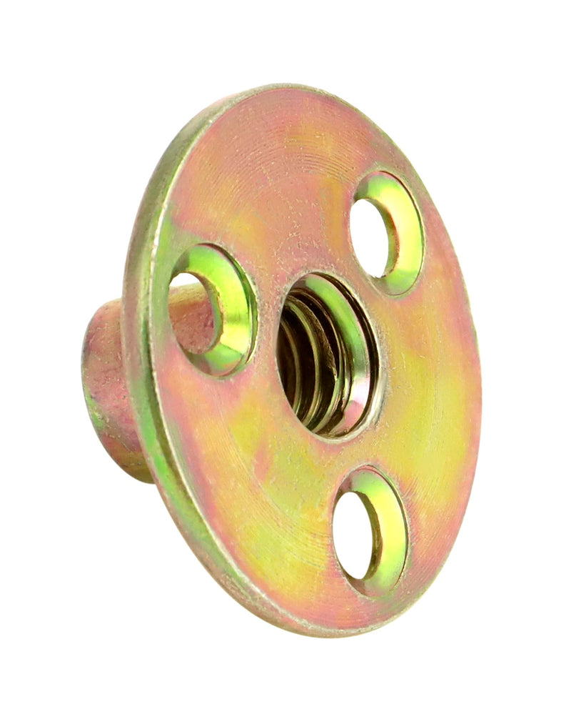 QWORK 3/8"-16 Iron Plate Nut, 25-Piece Set T-nut with Round Base Carbon Steel T-Nuts, Furniture Hardware Flange Insert Female Thread T-Nut 25 Pack