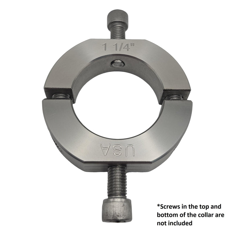 – 1.25" Bore Diameter – Mountable Clamping Two Piece Shaft Collar - 303 Stainless Steel (1 Pack)