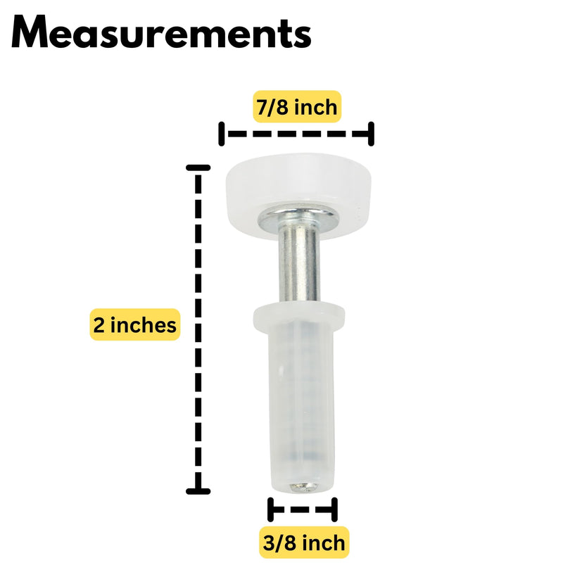 Spring-Loaded Bi-Fold Door Top Roller Guide Wheel, 4-Pack