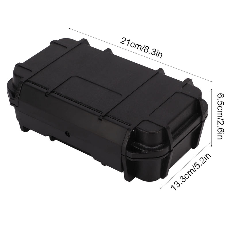 Black Abs Plastic Waterproof Hard Tool Case Shockproof Instrument Storage Box with Sponge Liner Black color