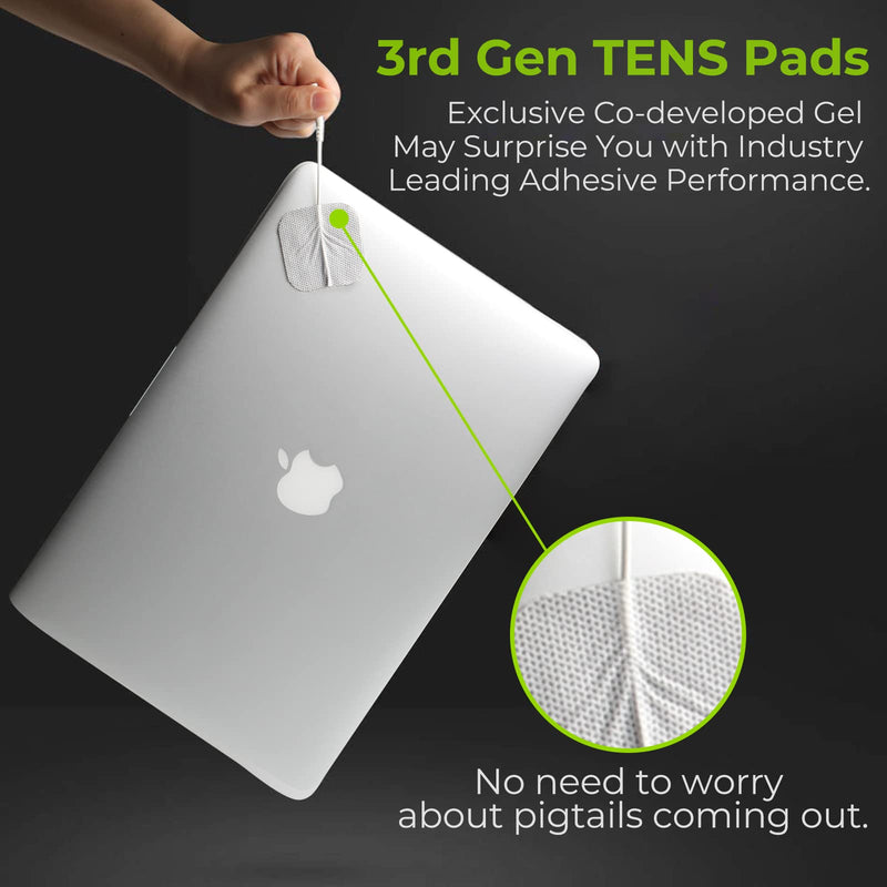 AUVON TENS Unit Replacement Pads Combination Set, 20 Packs Multiple Sizes Electrodes for TENS Unit, Reusable and Latex Free Pigtail TENS Pads for Multiple Pain Relief, 2mm Connector A White