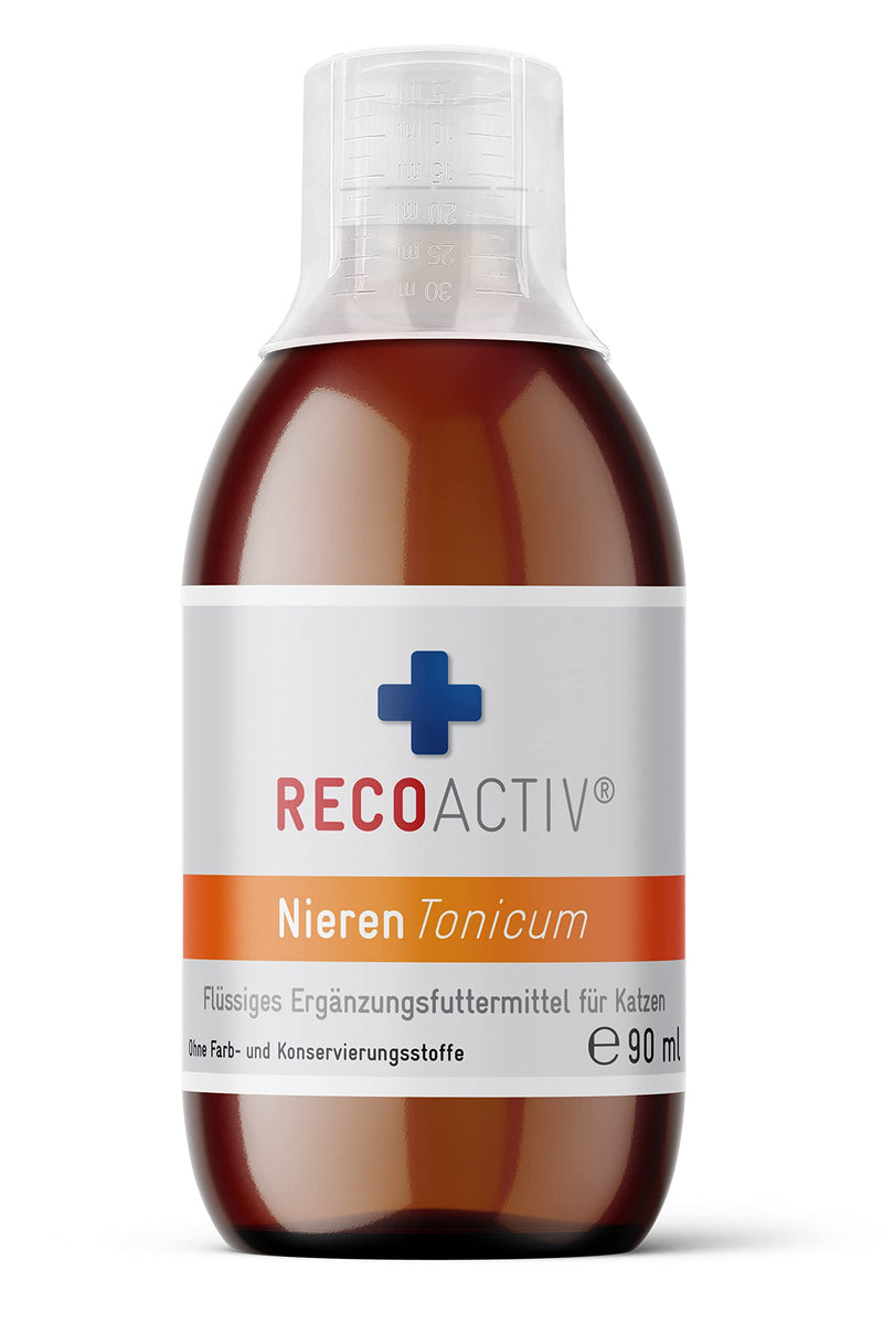 RECOACTIV kidney tonic for cats, for signs of kidney dysfunction, in convalescence and for prophylaxis. High-quality protein, appetite-stimulating supplementary feed 3 x 90 ml 3 x 90ml - PawsPlanet Australia