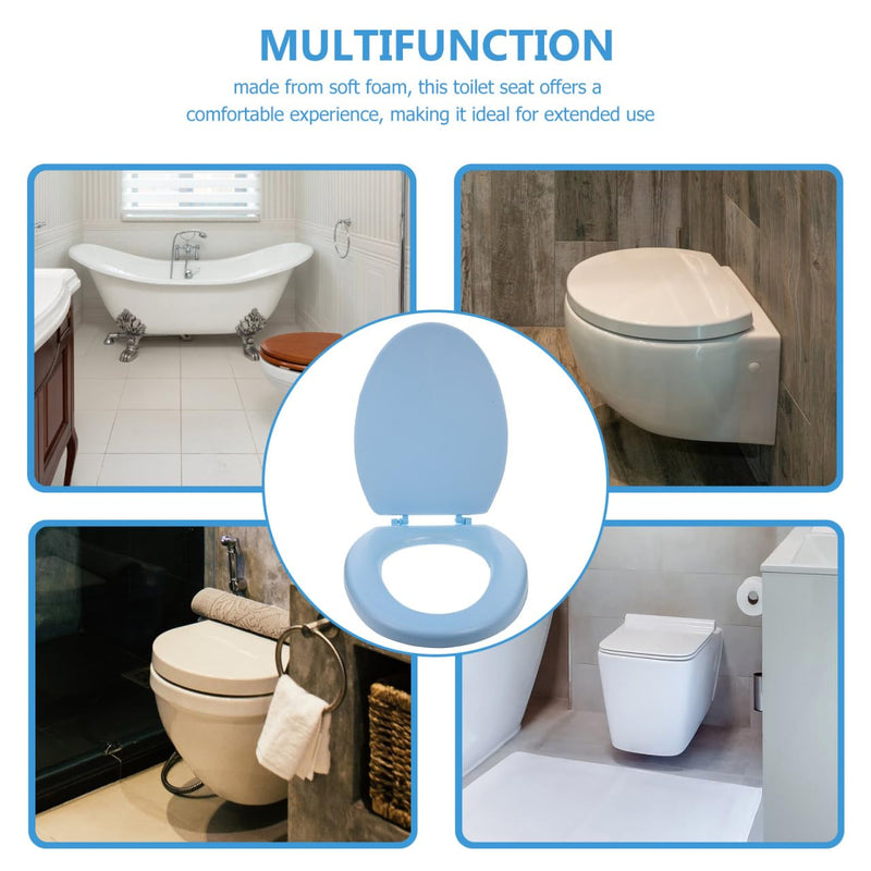 Elongated Toilet Seat Foam Toilet Seat for Bathroom Soft Cushion with Thick Foam Padding Easy to 17.91 X 13.77 X 1.57 in