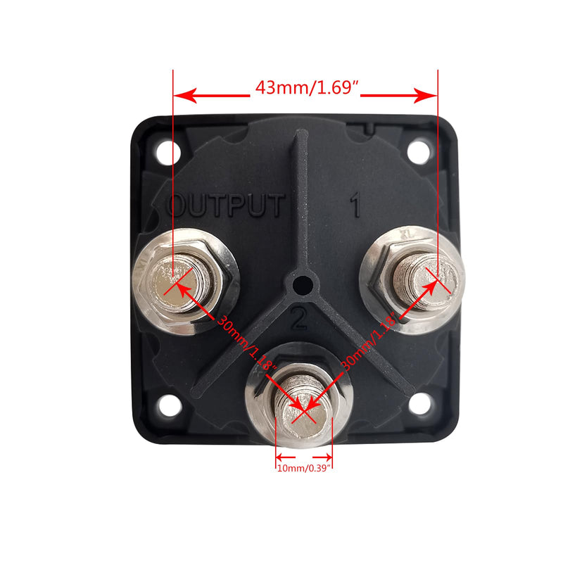 Boat Battery Disconnect Switch, Waterproof 32V On/Off Heavy Duty Switch for Car, RV, Truck, Black