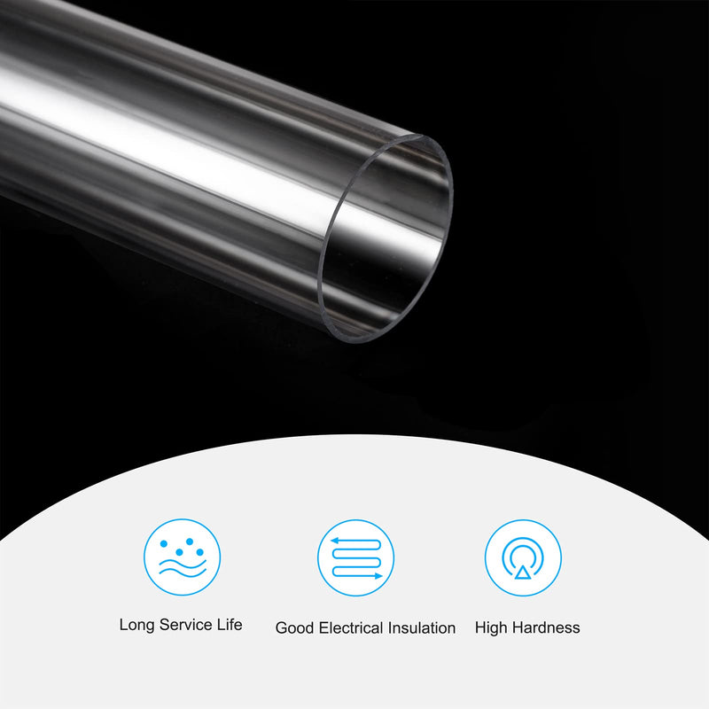 MECCANIXITY Plastic Pipe Rigid Polycarbonate Round Tube Clear 1.5"(37.6mm) ID 1.6"(40mm) OD 9.6" (245mm) High Impact for Lighting, Models, Water Plumbing 1.5"IDx1.6"ODx9.6"