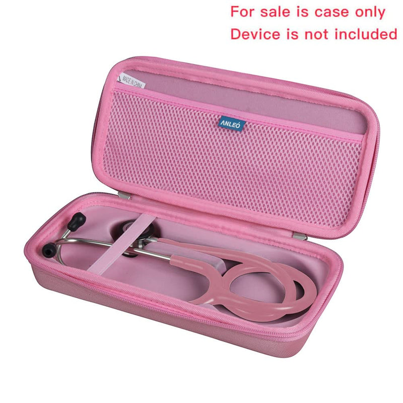 Anleo Hard Travel Case for 3M Littmann Classic III Monitoring, Lightweight II S.E, MDF Acoustica Deluxe Stethoscope (Only Case) (Pink) Pink