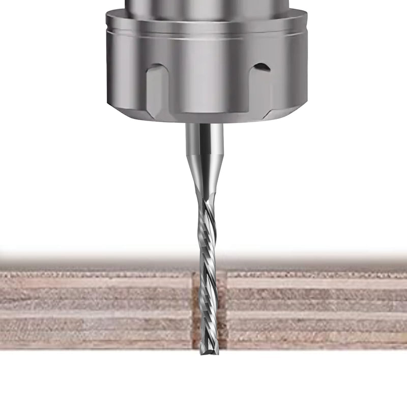 UP&Down Compression Bit 1/4 Inch Shank,1/8 Inch Cutting Dia,Carbide Spiral Router Bits CNC End Mill for Woodworking Panels (2) 2
