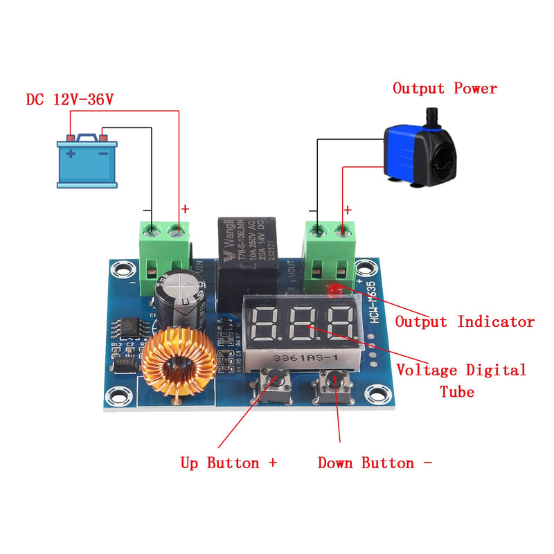 2pcs XH-M609 DC Voltage Protection Module 12-36V Digital Display Over-Discharge Circuit Protection Module