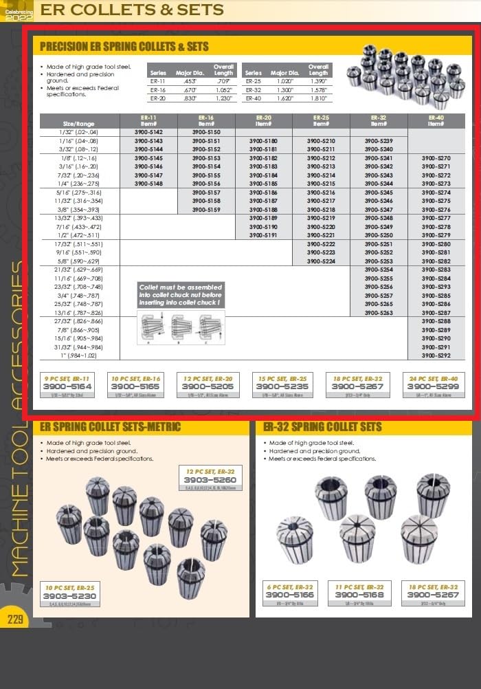 HHIP 3900-5188 ER-20 Spring Collet, 3/8"