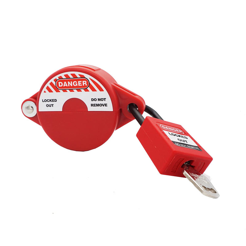 Gate Valve Lockout with Safety Padlock for Water Spigot Faucet Locks Outdoor Petroleum Gas 1 to 2-1/2 Inch Lock Out Device 1 Pack