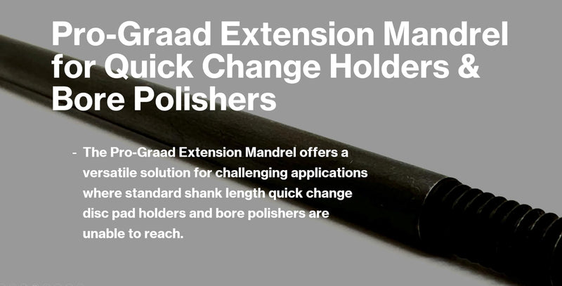 EM-146 6” Extension Shank for Quick Change Disc Pad Holders & Bore Polishers, 1/4" Shank Mandrel x 6" Overall Length, 1/4"-20 Thread Size, Compatible with Roloc, Roll Lock, TR, TS Holders EM-146 6" Overall Length